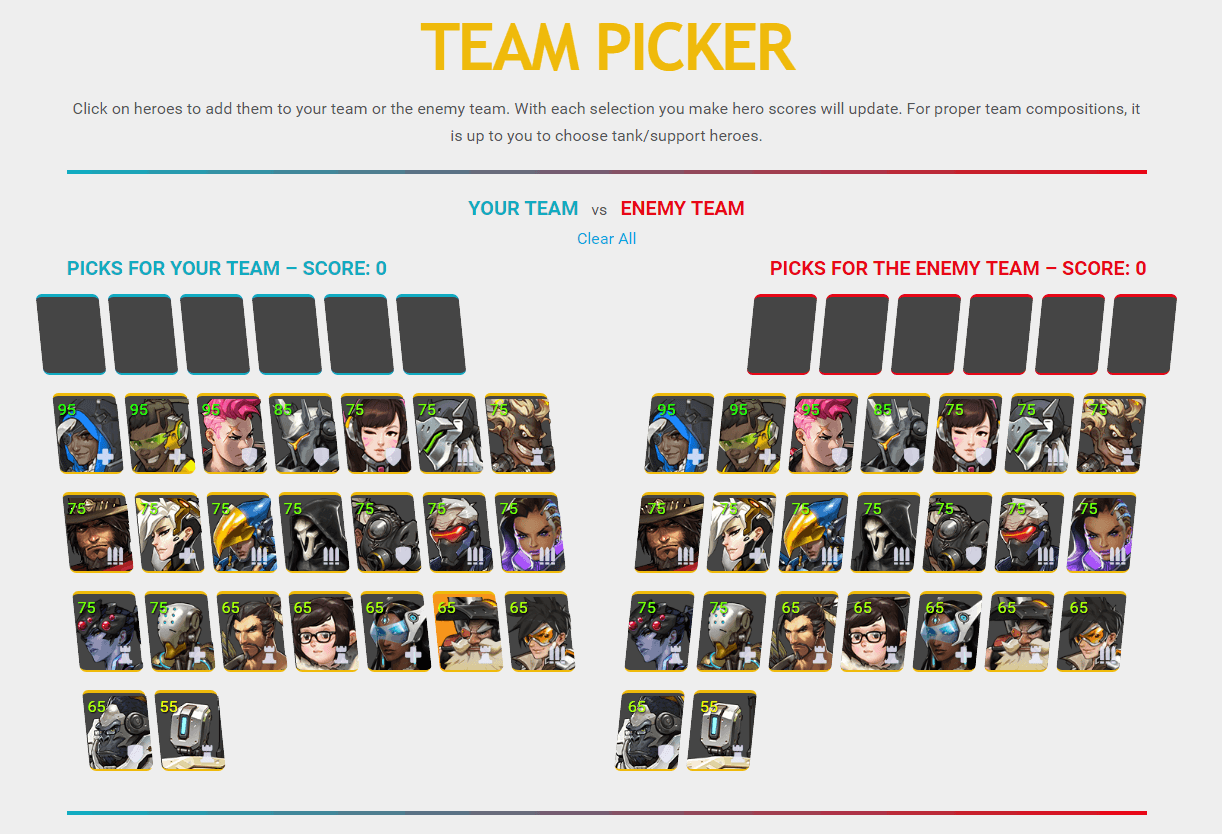 Overwatch Hero Picker Team Composition Hero Counters